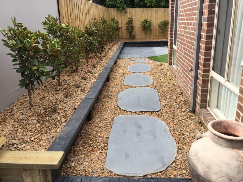 Bluestone stepping stones in Mitcham by InEx Lifestyle Design landscapers