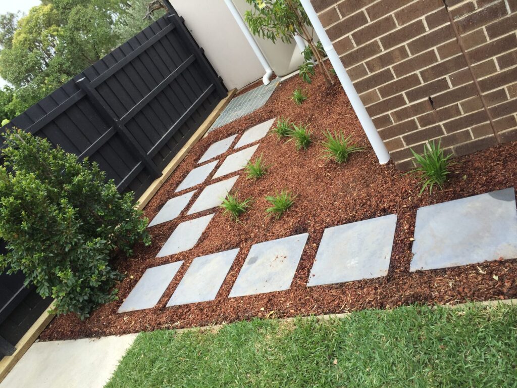 Bluestone stepping stones in Mount Waverley by InEx Lifestyle Design landscapers