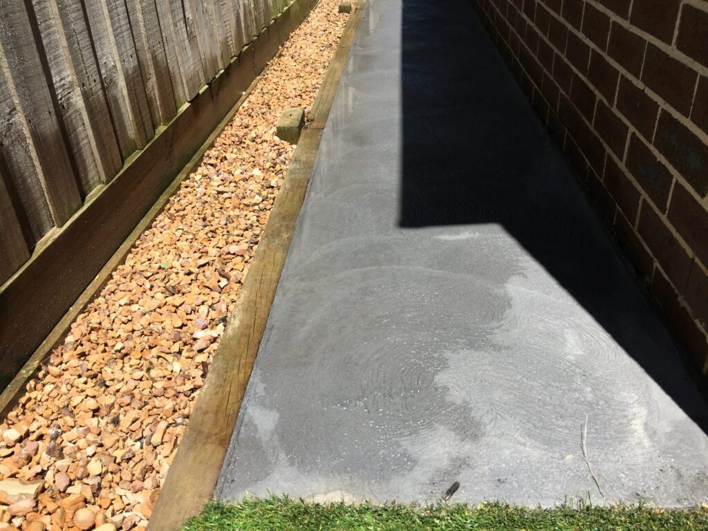 Charcoal paving side path in Mitcham by InEx Lifestyle Design landscapers