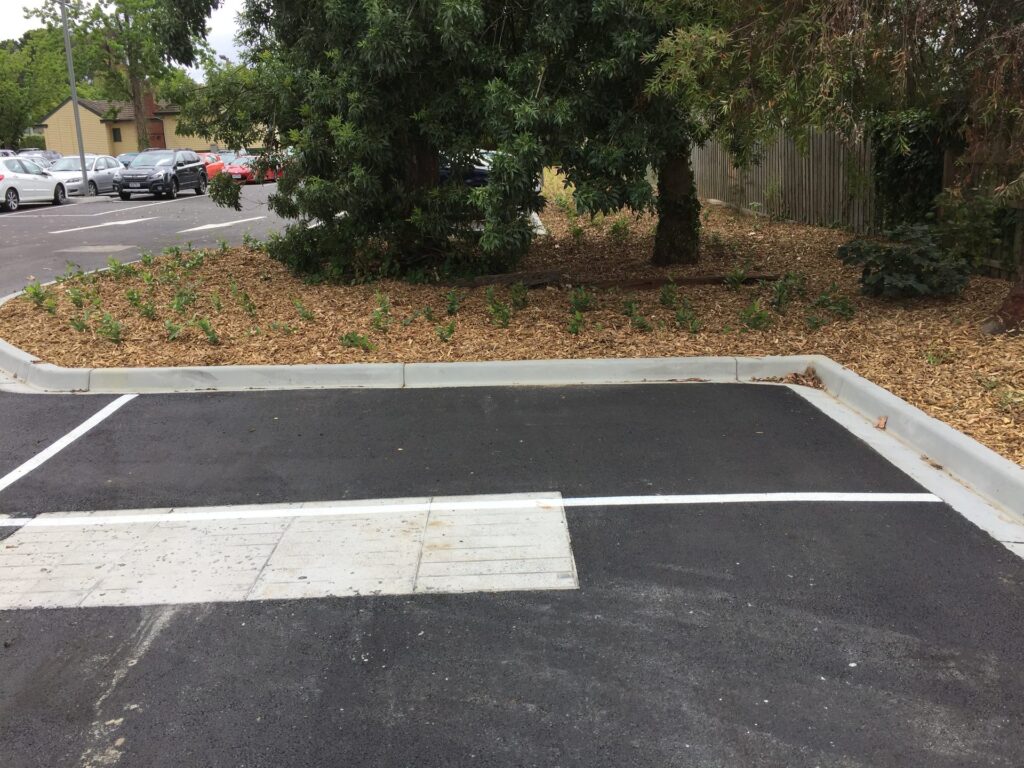Commercial car park landscaping in Ringwood East by InEx Lifestyle Design landscapers