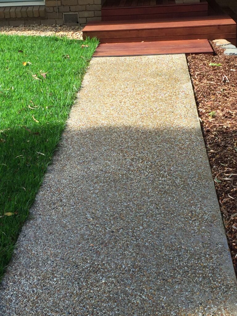 Exposed aggregate path in Wantirna by InEx Lifestyle Design landscapers